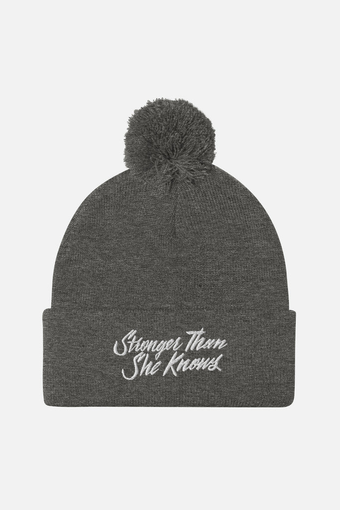 Stronger Than She Knows Pom-Pom Beanie