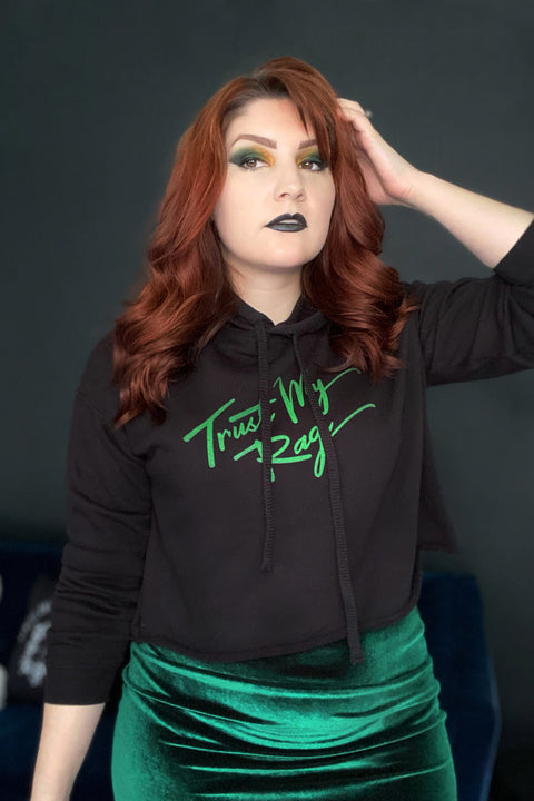 Trust My Rage Fitted Crop Hoodie