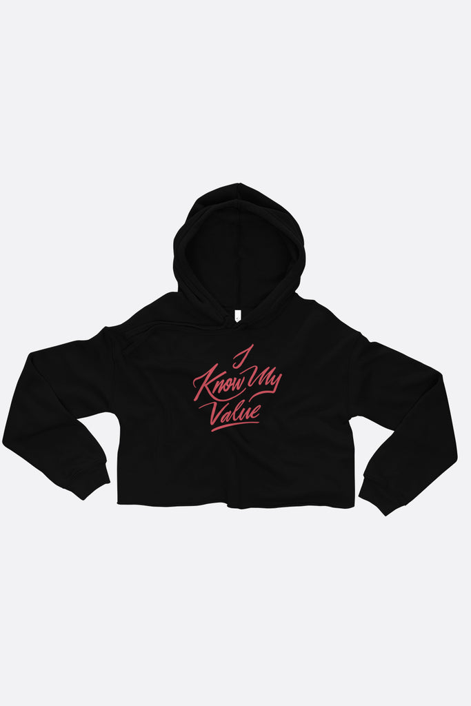 I Know My Value Crop Hoodie