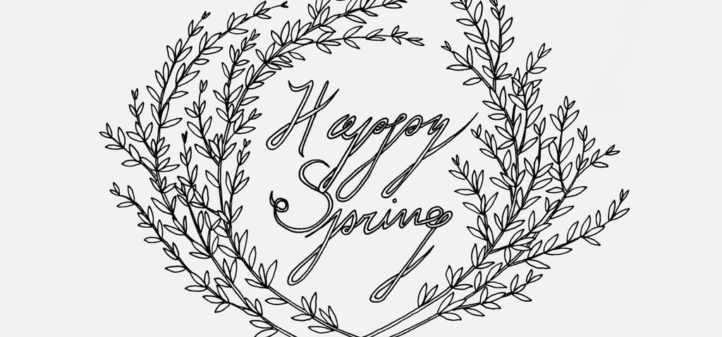 Happy Spring | Free Coloring Page