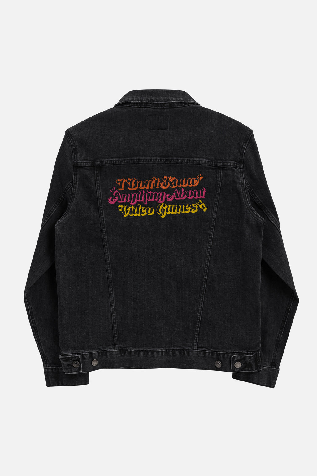 I Don't Know Anything About Video Games Unisex Denim Jacket | Sam Maggs