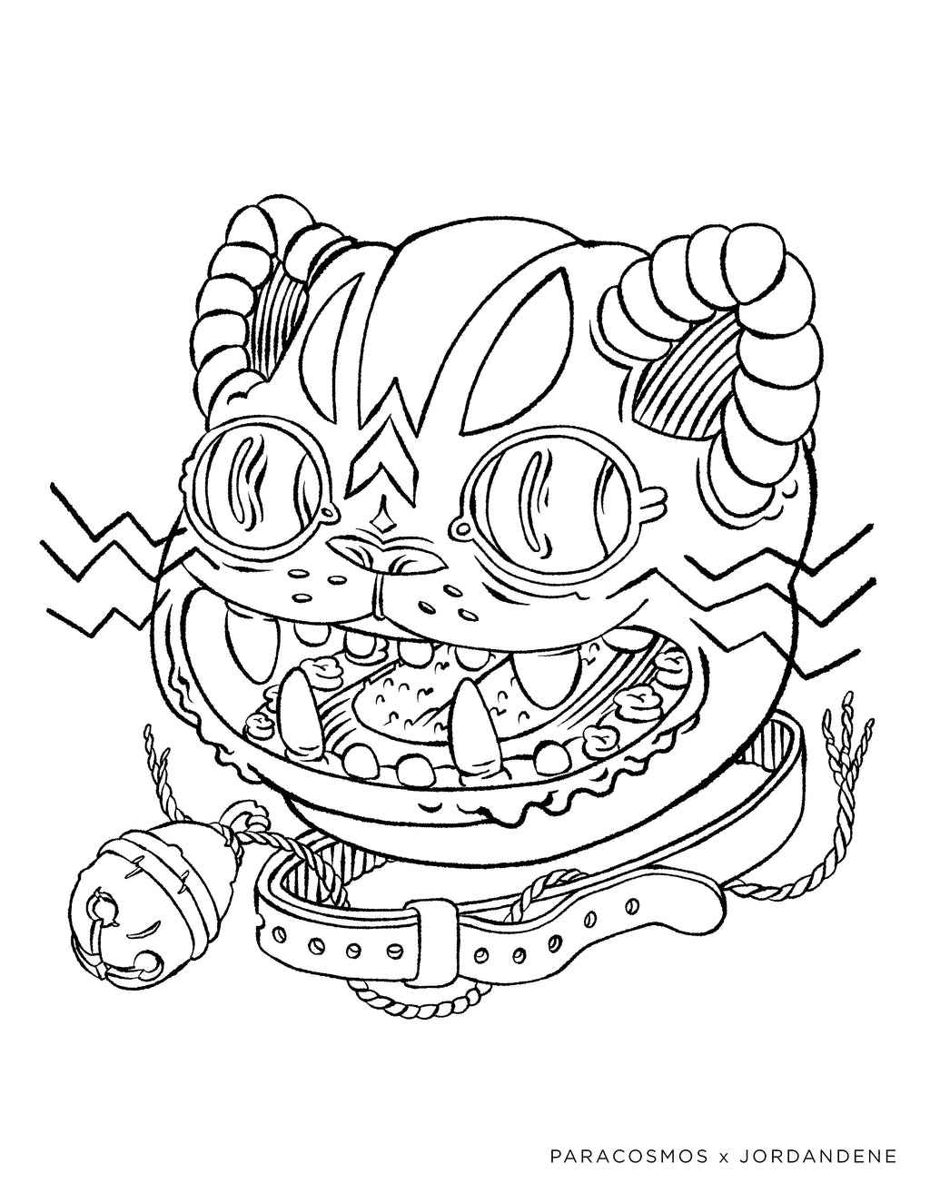 Space Cat Free Coloring Page