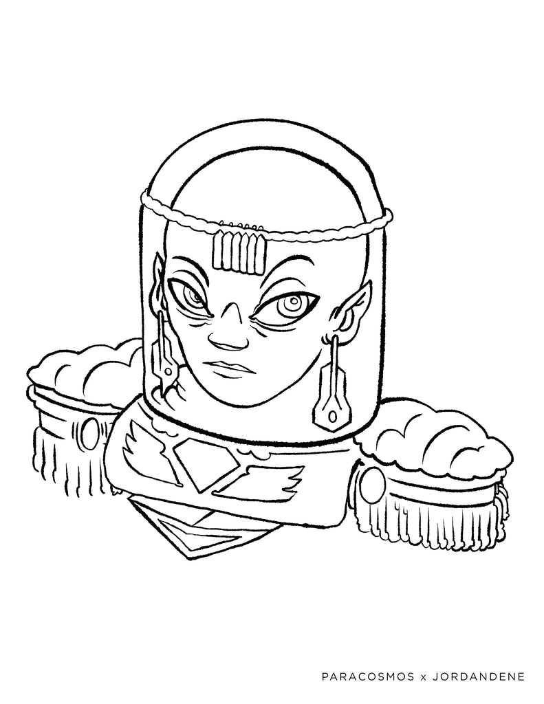 Space Queen Free Coloring Page