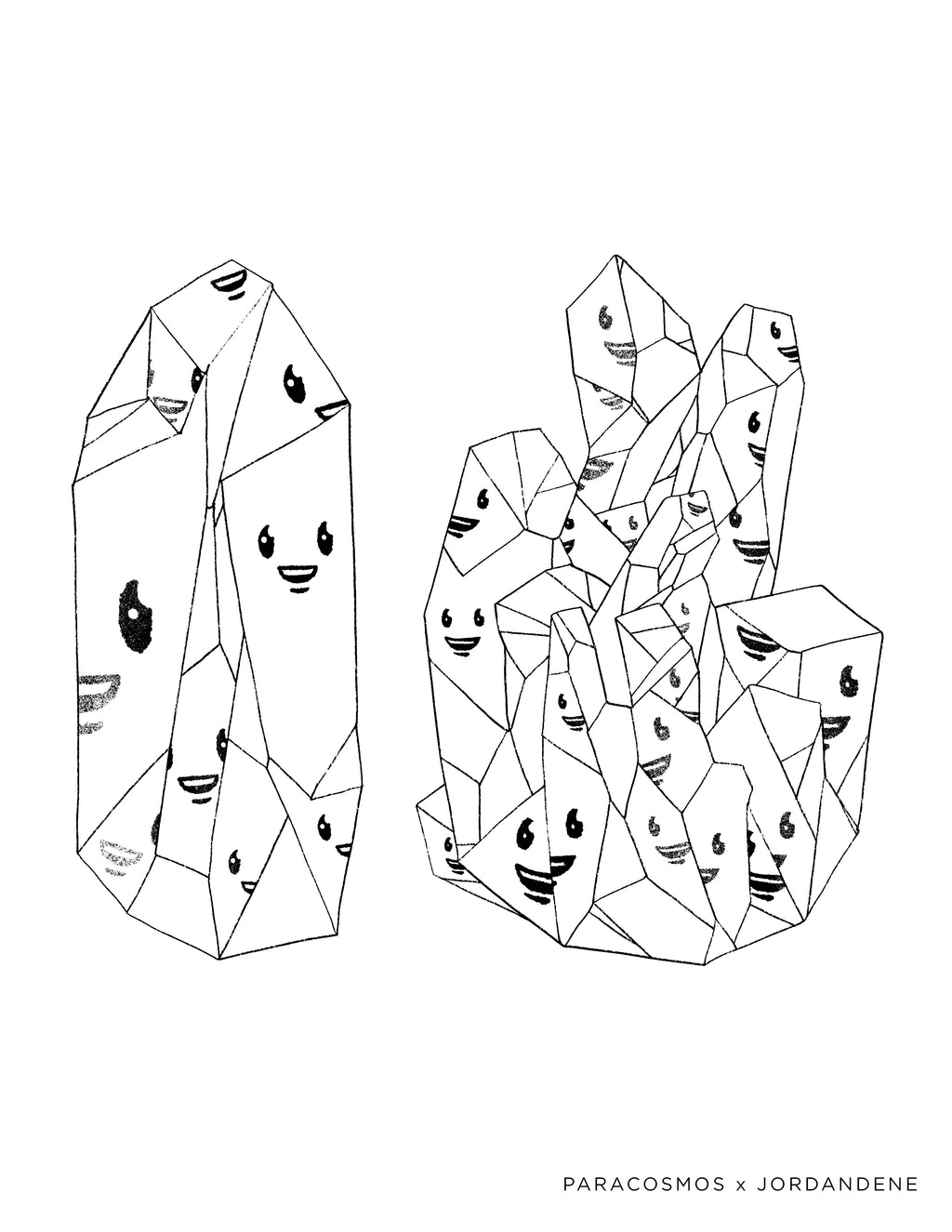 Happy Little Crystals Free Coloring Page