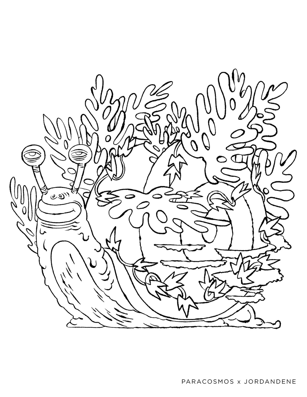 Snail Garden Free Coloring Page