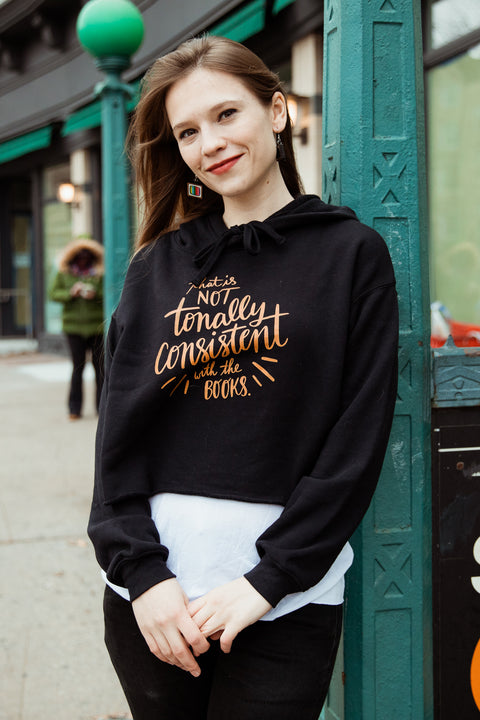 Tonally Consistent Fitted Crop Hoodie