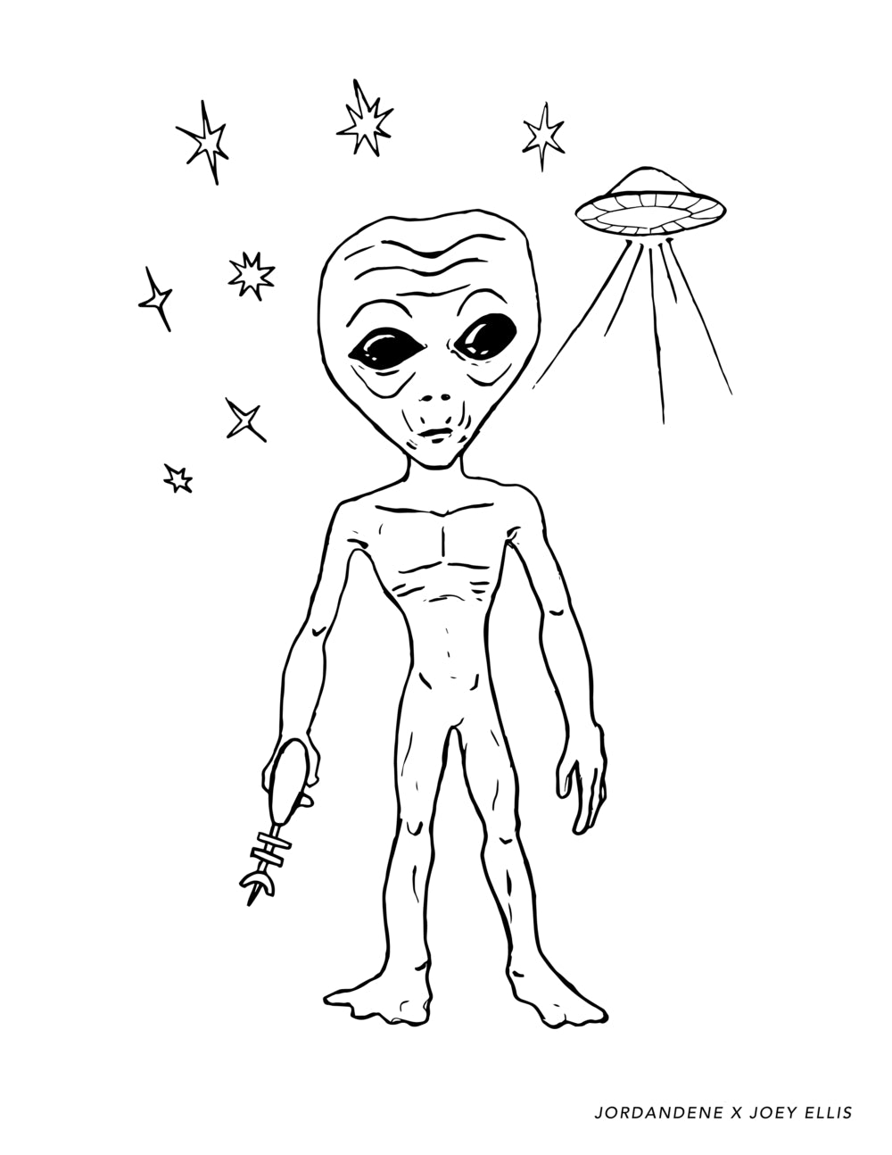 X-Files Alien | Free Coloring Page