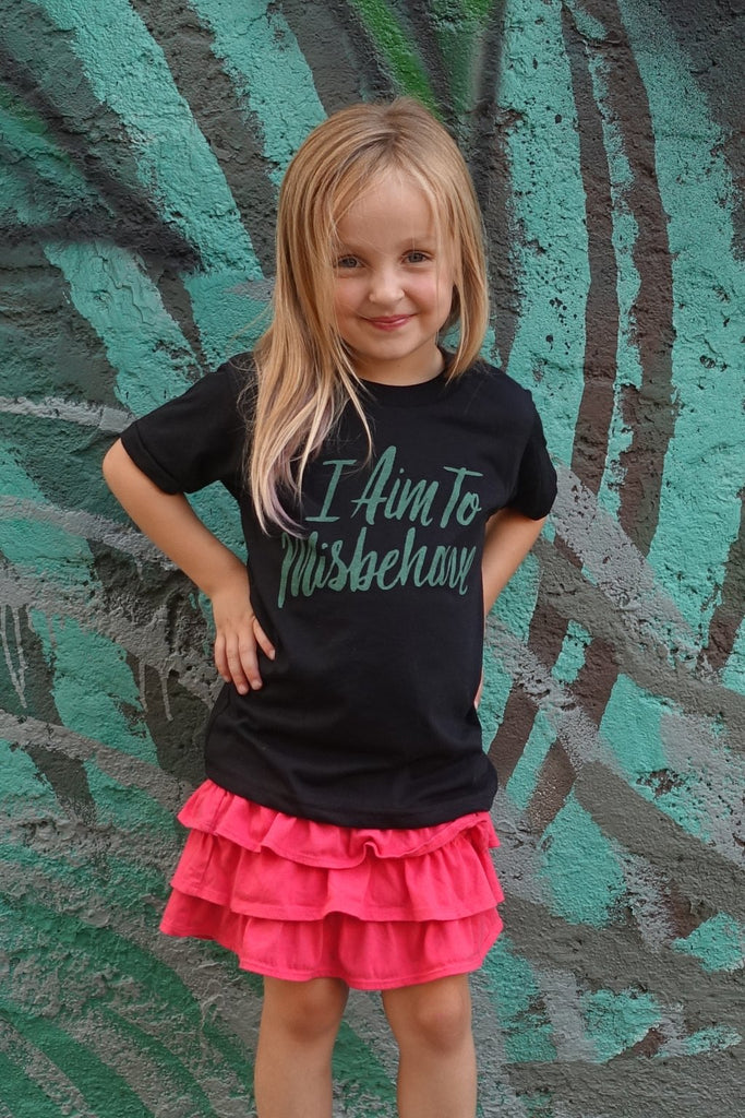 I Aim to Misbehave Kids T-Shirt