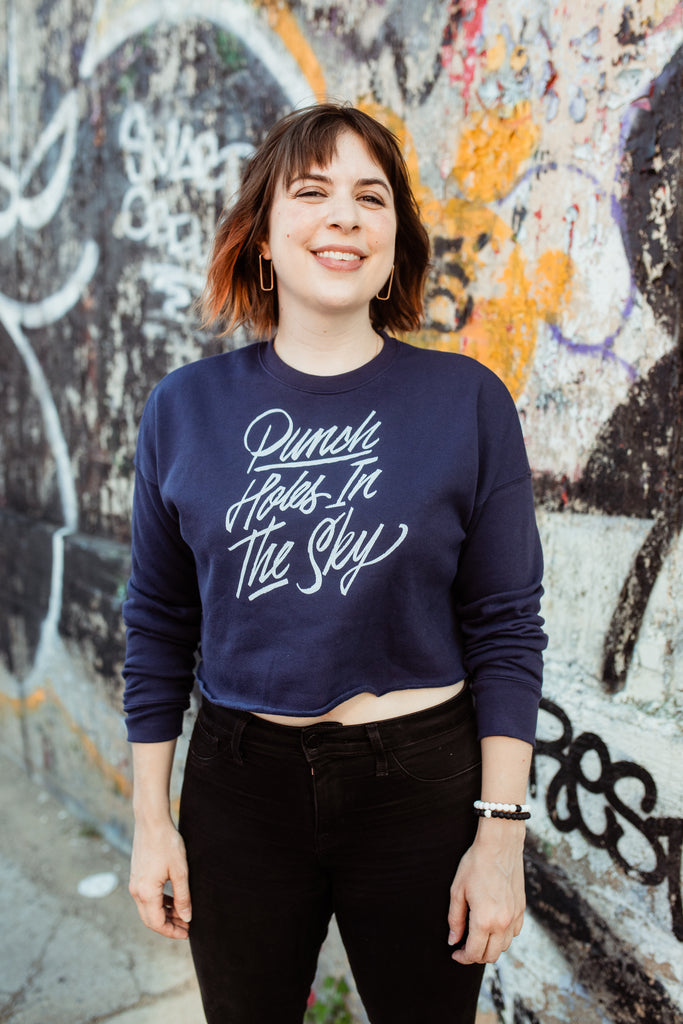 Punch Holes in the Sky Fitted Crop Sweatshirt