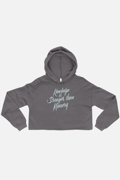 Knowledge is Stronger than Memory Fitted Crop Hoodie | Dracula