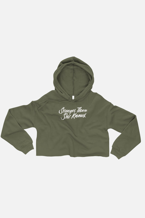 Stronger Than She Knows Crop Hoodie