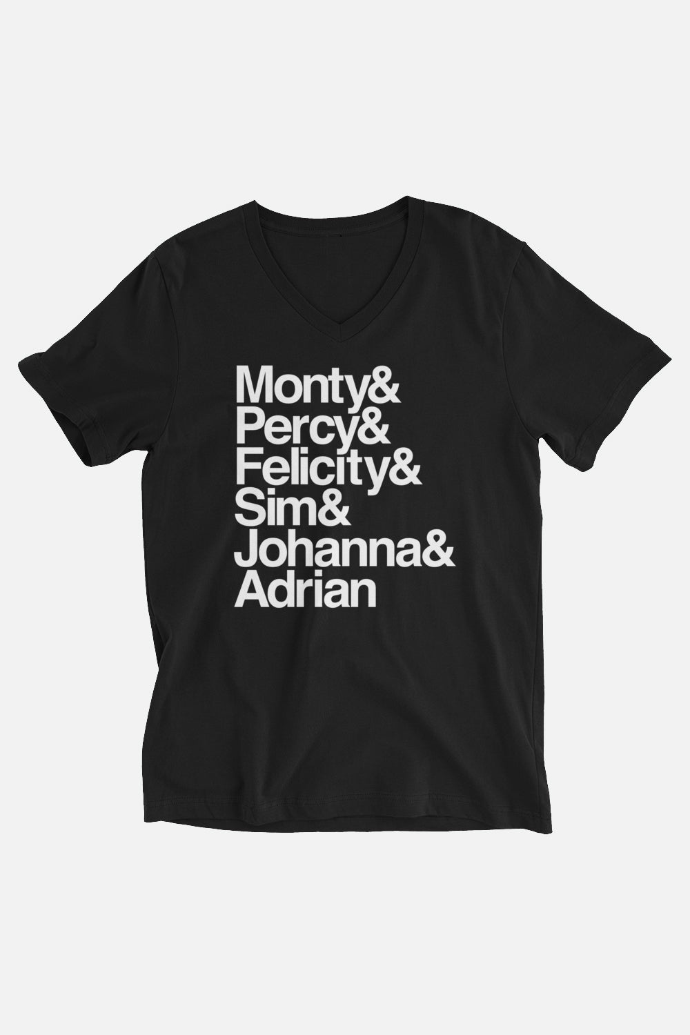Montague Siblings Ampersand Unisex V-Neck T-Shirt | Mackenzi Lee