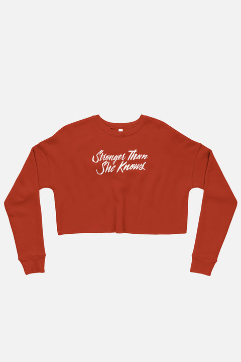 Stronger Than She Knows Fitted Crop Sweatshirt