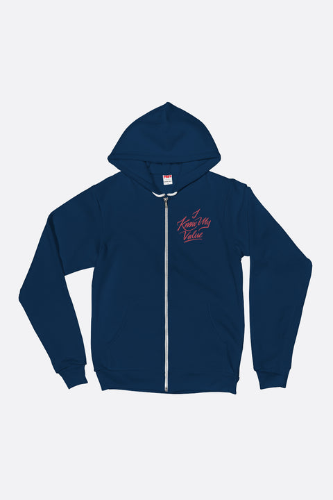 I Know My Value Zip Up Hoodie