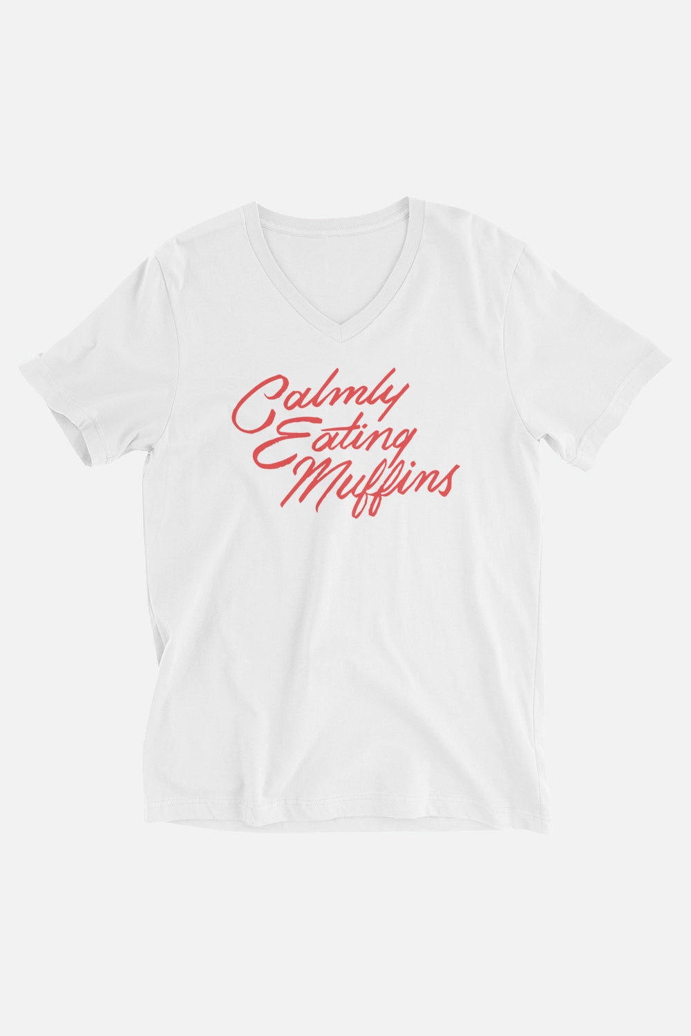 Calmly Eating Muffins Unisex V-Neck T-Shirt | The Importance of Being Earnest