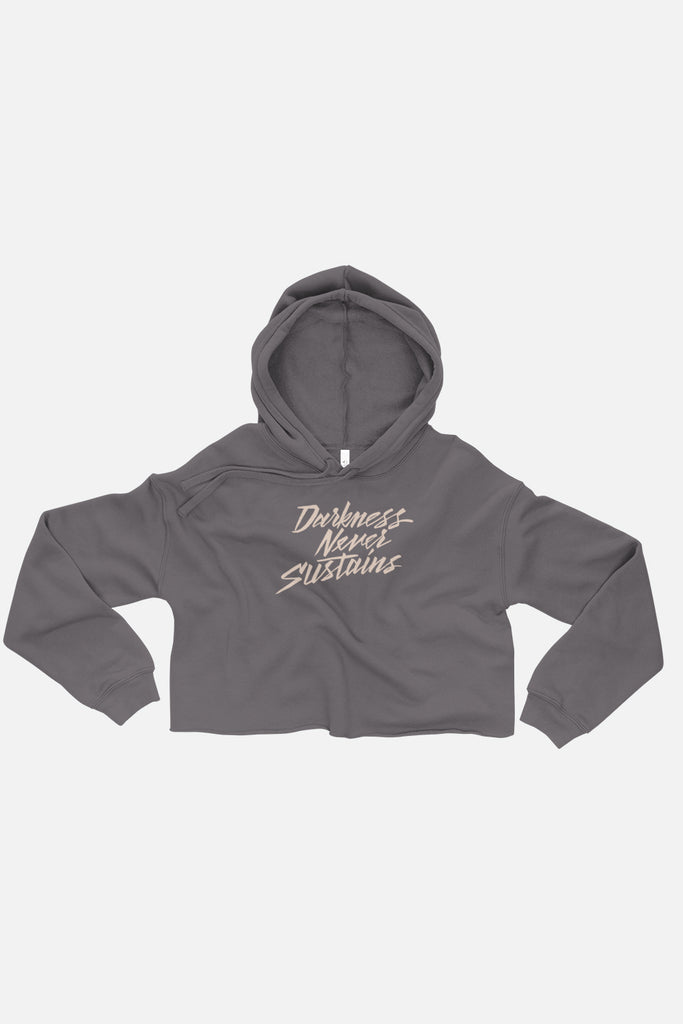 Darkness Never Sustains Fitted Crop Hoodie