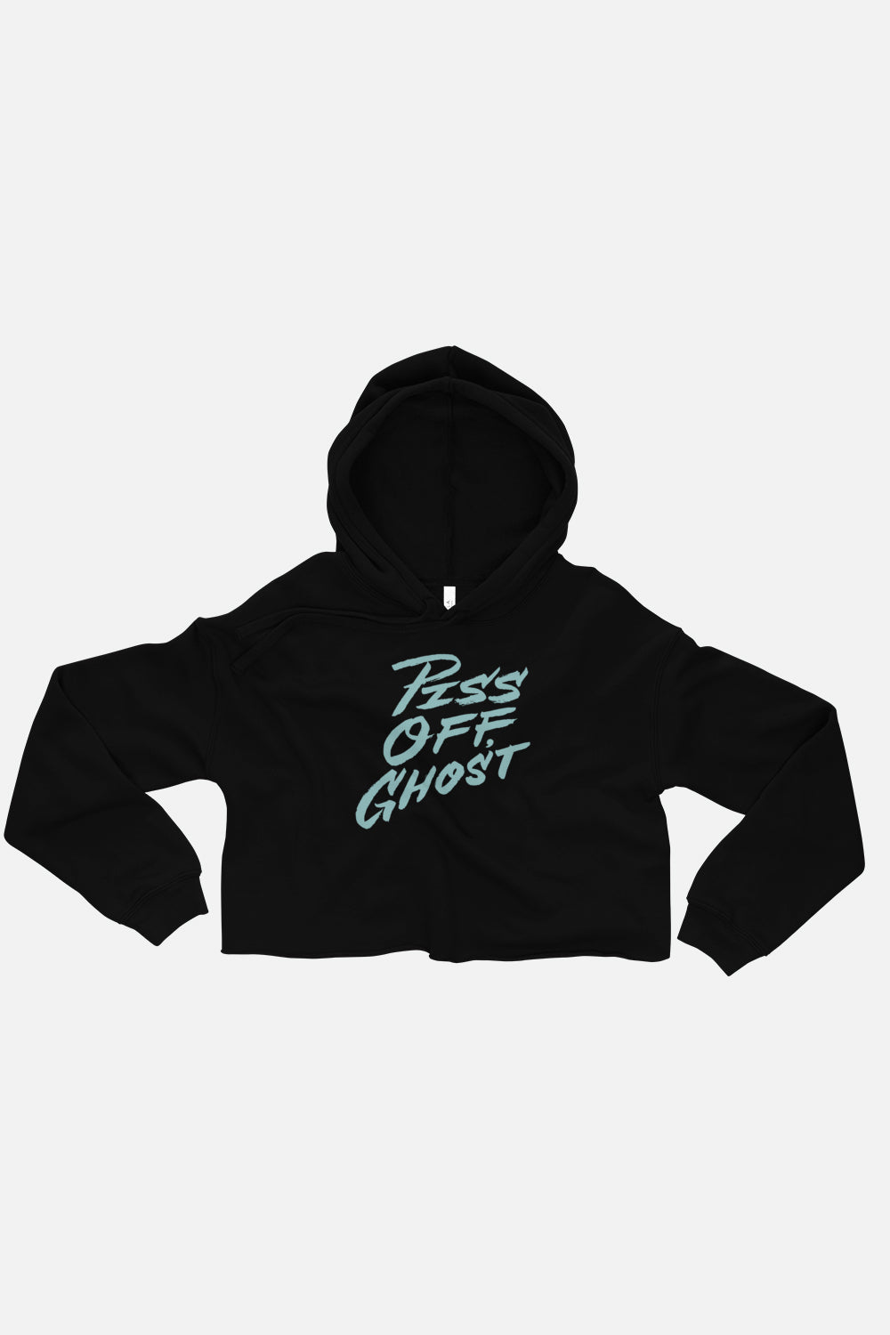 Piss Off Ghost Fitted Crop Hoodie