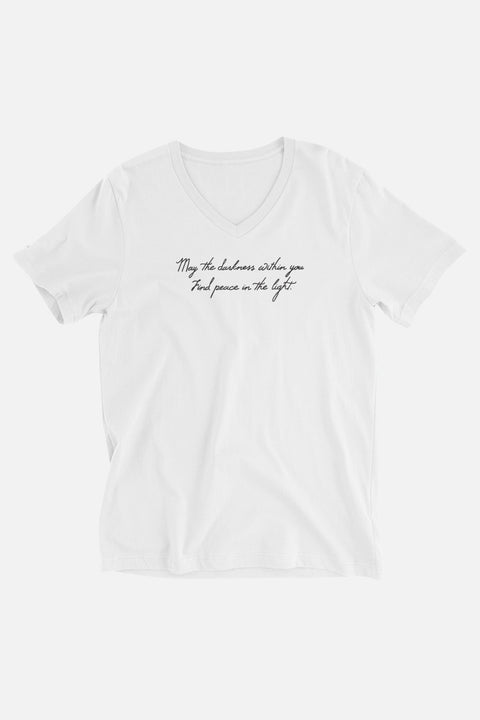Find Peace in the Light Unisex V-Neck T-Shirt