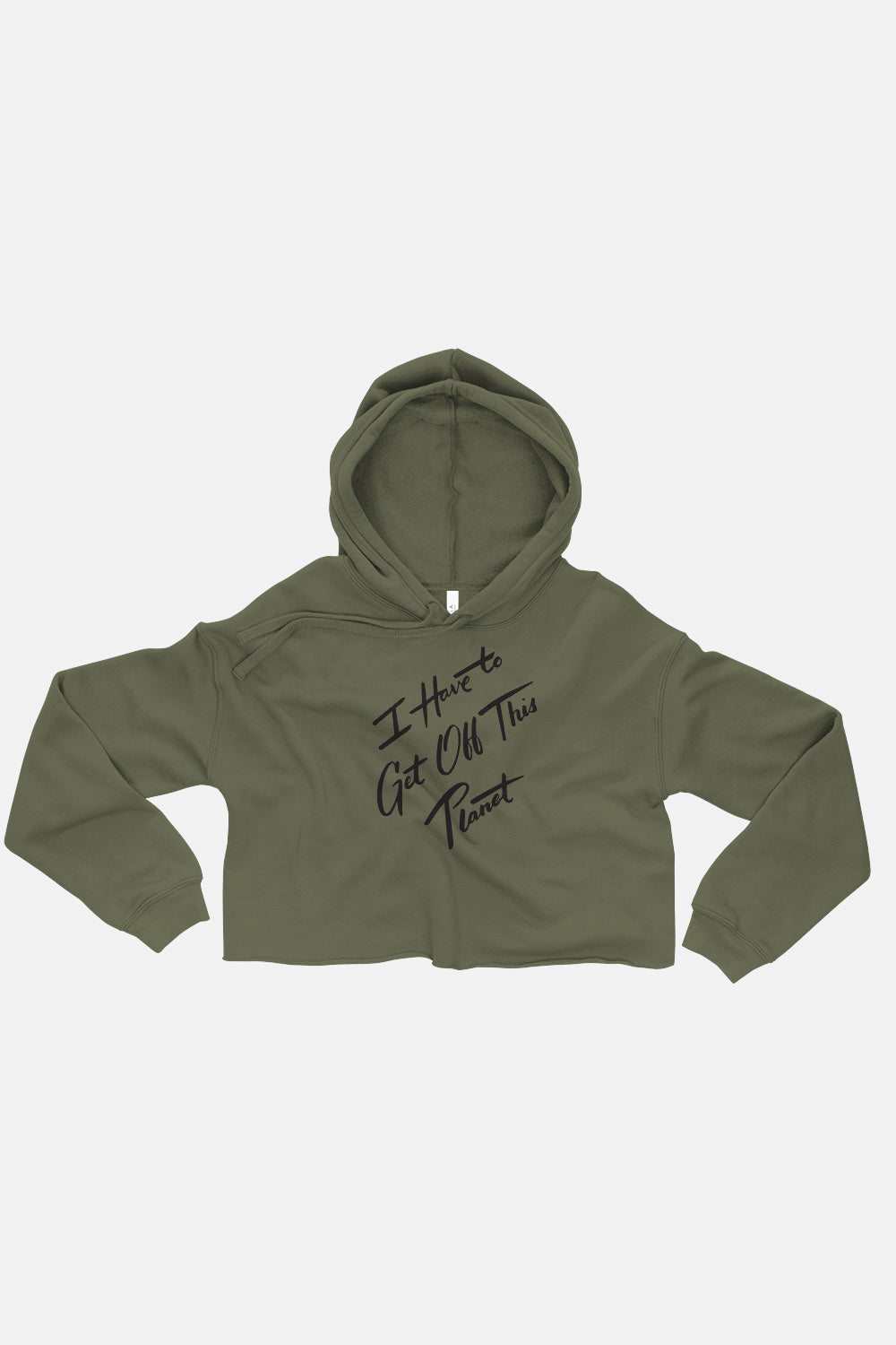 I Have to Get Off This Planet Fitted Crop Hoodie