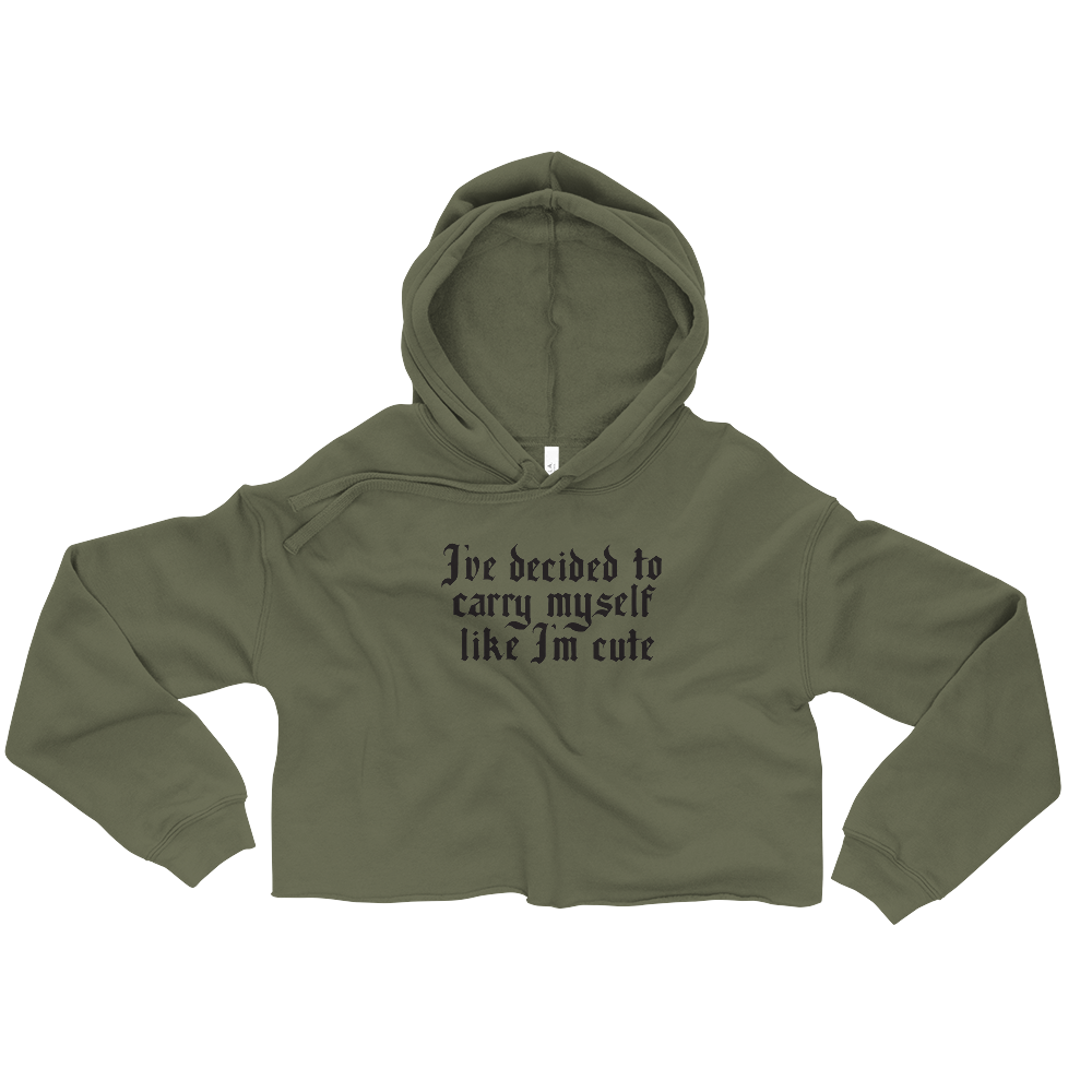 Like I'm Cute Fitted Crop Hoodie | OFMD